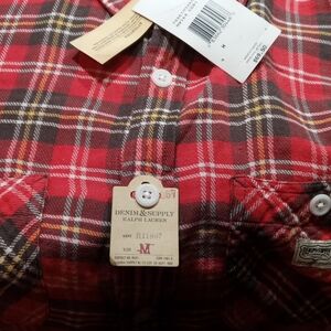 Ralph Lauren flannel shirt. Men's Medium Red black yellow and white.